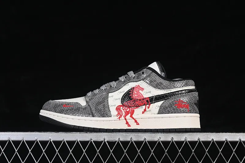 All categories Air Jordan Jordan series basketball shoes Air Jordan 1 Low High-end customized low-top sneakers Air Jordan 1 Low AJ1 Joe 1 Year of the Horse Success will come soon High-end customized low-top retro basketball shoes FC7688-202